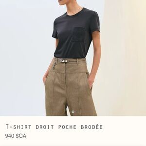 Hermes T-shirt droit poche brodée NWT